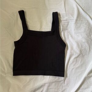 Urban Outfitters Black Square-Neck Cropped Tank